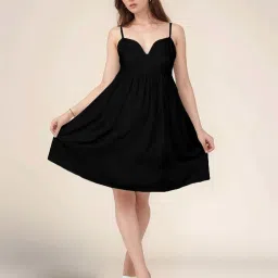 Zink London Black Plain Dress image 4