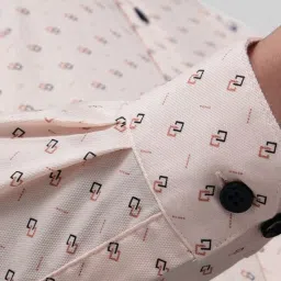 Allen Solly Pink Cotton Slim Fit Printed Shirt image 4