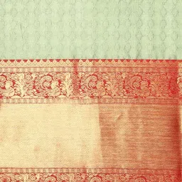 APNISHA Green & Red Woven Saree With Unstitched Blouse image 4