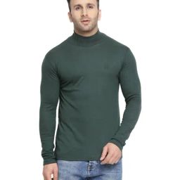 Chkokko Bottle Green Regular Fit T-Shirt-picture-29