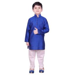 SG Yuvraj Kids Blue & White Printed Kurta with Pyjama-picture-13