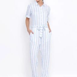 Crimsoune Club Blue & White Striped Jumpsuit-picture-49