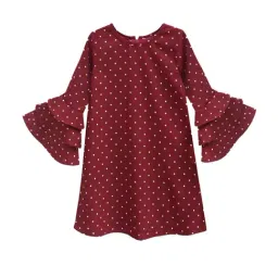 A.T.U.N. Dark Maroon Printed Full Sleeves Dress-picture-12