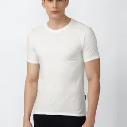 V Dot White Slim Fit T-Shirt-image-48