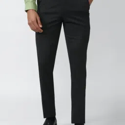 Peter England Grey Slim Fit Trousers-image-32