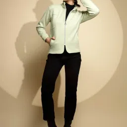 Global Republic Green Fleece Front-Open Sweatshirt image 4