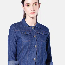 BUYNEWTREND Blue Regular Fit Jacket image 4