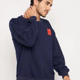 Club York Navy Blue Regular Fit Printed Sweatshirt image 4