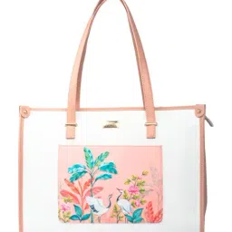 Strokes by Namrata Mehta Peach Printed Large Tote Bag image 2