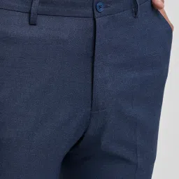 WES Formals by Westside Navy Carrot-Fit Mid-Rise Trousers image 4