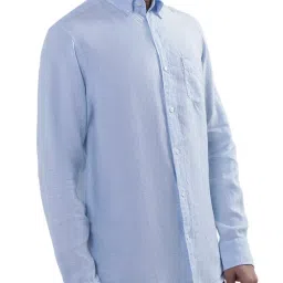Gant Blue Linen Regular Fit Shirt image 4