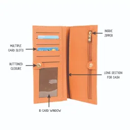 Baggit Orange Textured Small Bi-Fold Wallet for Women image 4