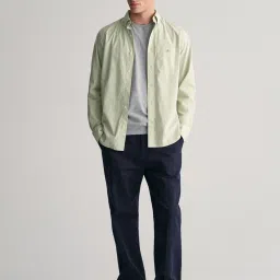 GANT Solid Spread Collar Regular Fit Shirt image 4