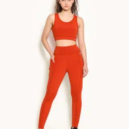 Clovia Orange Active Tights image 4