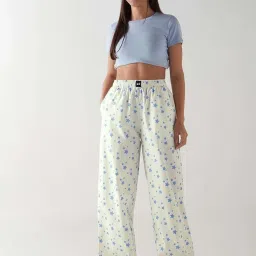 Bewakoof White Print Cotton Regular Fit Pyjamas image 4