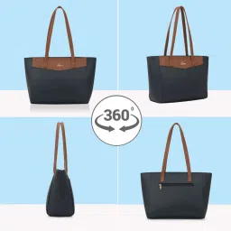 Lavie Tula Navy Synthetic Solid Tote Handbag image 4