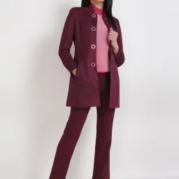 Allen Solly Maroon Regular Fit Long Jacket image 4