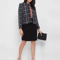 Allen Solly Black Chequered Jacket image 4