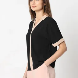 Vero Moda Black & Pink Color-Block Top image 4