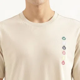 United Colors Of Benetton Beige Pure Cotton Boxy Fit T-Shirt image 4