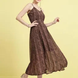 Melon by PlusS Brown Printed Maxi Dress image 4