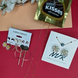 NVR Valentine Special Contemporary Pearls Beaded Jewellery Combo Set for Women's with Chocolate-picture-41