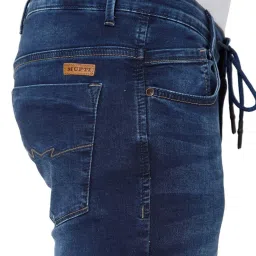 Mufti Dark Blue Super Slim Fit Lightly Washed Jeans image 4