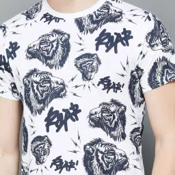 Forca By Lifestyle White Cotton Regular Fit Printed T-Shirt image 4