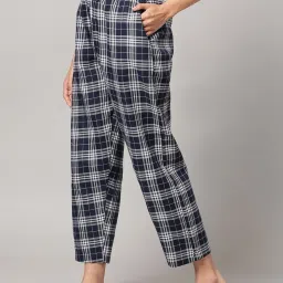 Kryptic Navy Cotton Checks Lounge Pants (Pack Of 2) image 4