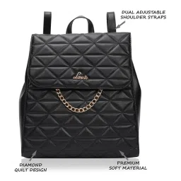 Lavie Casper Black Synthetic Quilted Backpack image 4