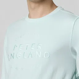 Peter England Blue Slim Fit Embroidered Sweatshirt image 4