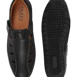 FAUSTO Men's Black Fisherman Sandals image 3