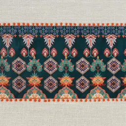 india circus by krsnaa mehta India Circus By Krshna Mehta 4-Seater Multi Velvet Printed Table Runner image 4