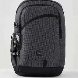Wiki Back to School Squad 2 Black Polyester Checks Backpack - 32 Ltrs image 4