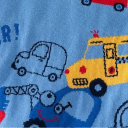 Little Surprise Box Kids Blue Printed Full Sleeves Sweater image 4