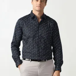 Van Heusen Black Cotton Slim Fit Printed Shirt-picture-22