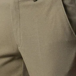 Van Heusen Brown Slim Fit Textured Trousers image 4