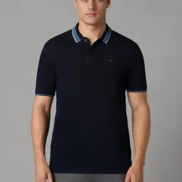 Louis Philippe Navy Slim Fit Polo T-Shirt-picture-48