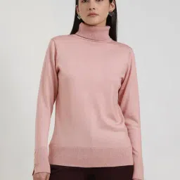 Fablestreet Pink Acrylic Solid Sweater-picture-44