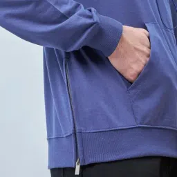 Bewakoof Men Blue Terry Relaxed Fit Sweatshirt image 5