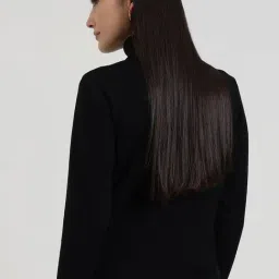 Fablestreet Black Acrylic Solid Sweater image 2