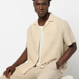 GAP Beige Cotton Regular Fit Solid Shirt image 4