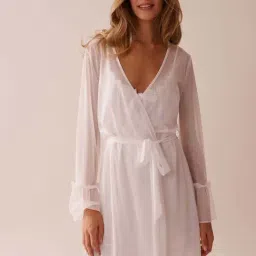La Vie En Rose White Regular Fit Kimono image 1