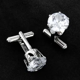 Voylla Men Silver-Plated Round Cufflinks-picture-16