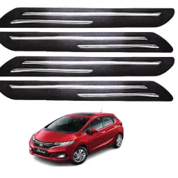 SCA Rubber Car Side Bumper Protector Guard with Double Chrome Strip for Honda Jazz New Model Black (Set of 4)-picture-26