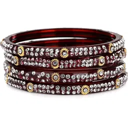 1ST TIME Set Of 8 Stone Studded Bangles image 2