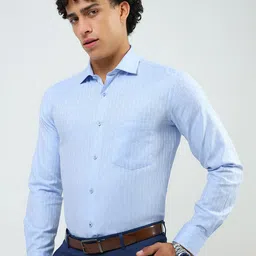 Monte Carlo Long Sleeves Spread Collar Opaque Cotton Regular Fit Formal Shirt image 3