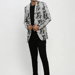 SHOWOFFFF Printed Notched Lapel Long Sleeves Single-Breasted Blazers image 4