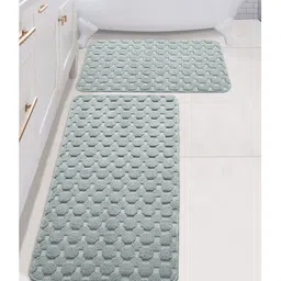 saral home Saralhome Yano Cotton Antiskid Mat & Runner 2pc set Grey. 45cm x 65cm, 45cm x 100cm-picture-25