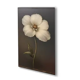 nestroots White & Grey Delicate Flower Vintage Canvas Painting Wall Art image 2